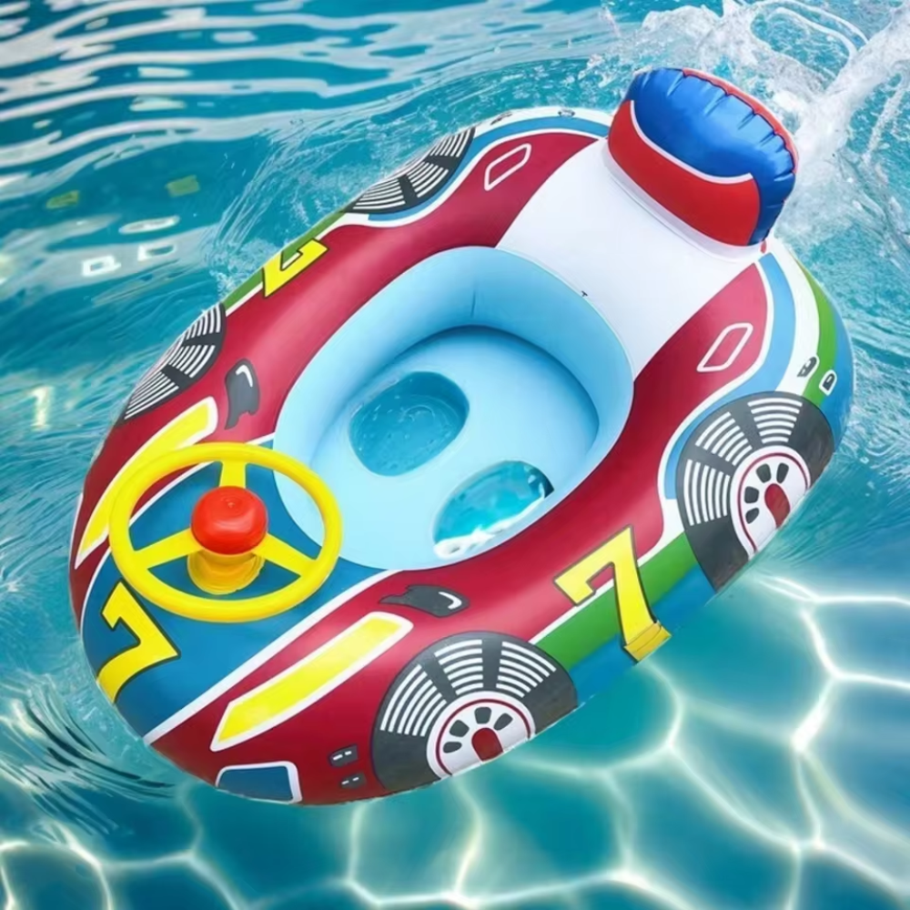 Baby Inflatable Swim Ring with Car Design – Kids Pool Float for Summer Water Play