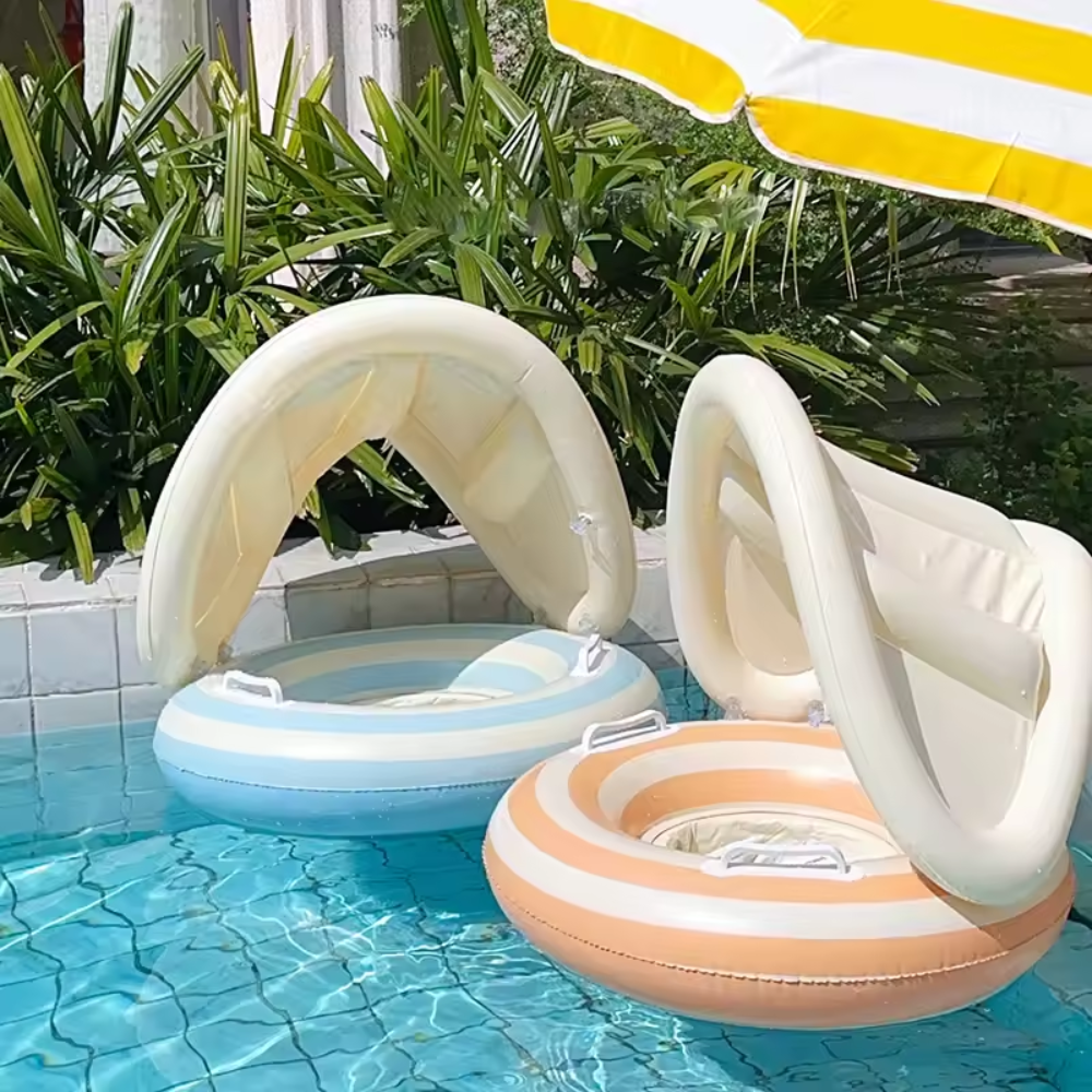 Baby Inflatable Swim Ring with Sunshade – Pool Float for Infants