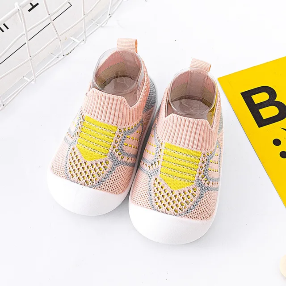 Baby Non-Slip Shoes – Breathable Knit First Walker Shoes with Soft Soles