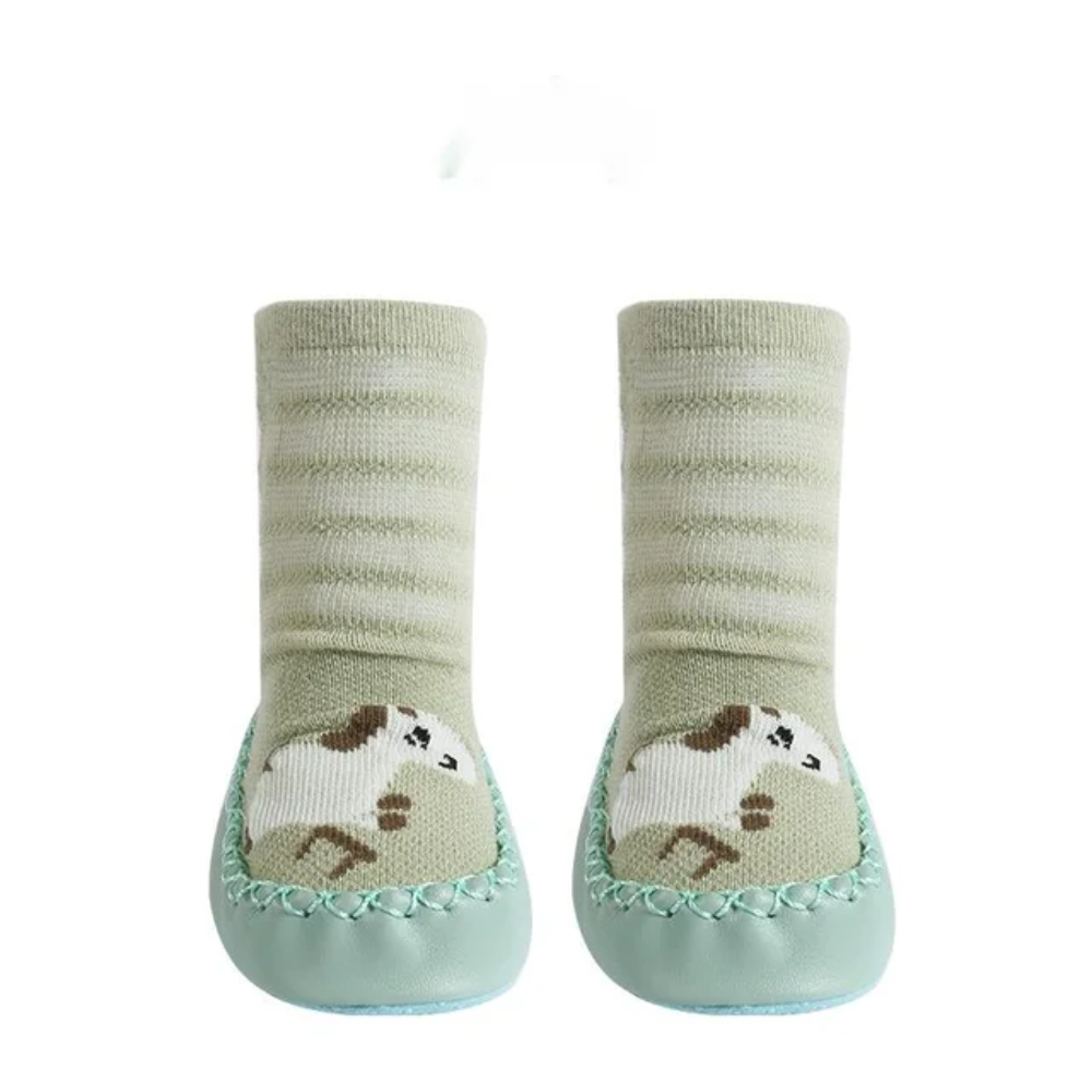 Baby Non-Slip Socks – Soft Animal Print Grip Socks for Infants and Toddlers