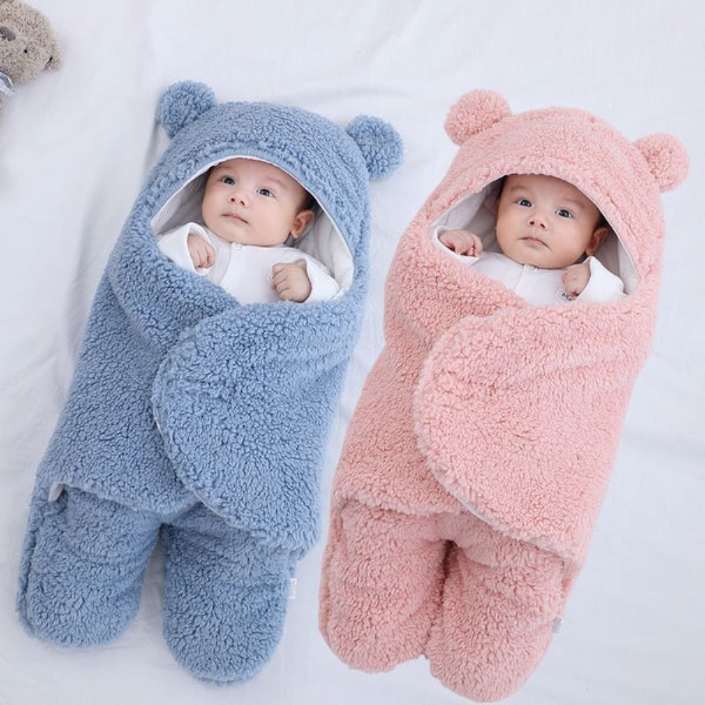 Baby Plush Blanket – Soft Cotton-Lined Cozy Wrap for Infants and Toddlers