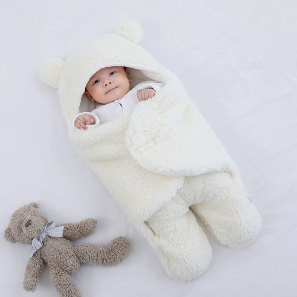 Baby Plush Blanket – Soft Cotton-Lined Cozy Wrap for Infants and Toddlers