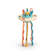 Baby Sensory Pull Toy – Silicone Activity Toy with Textured Cords