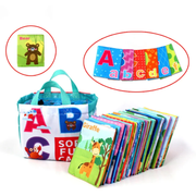 Baby Soft Cloth Books – Educational Alphabet and Animal Learning Set with Storage Bag
