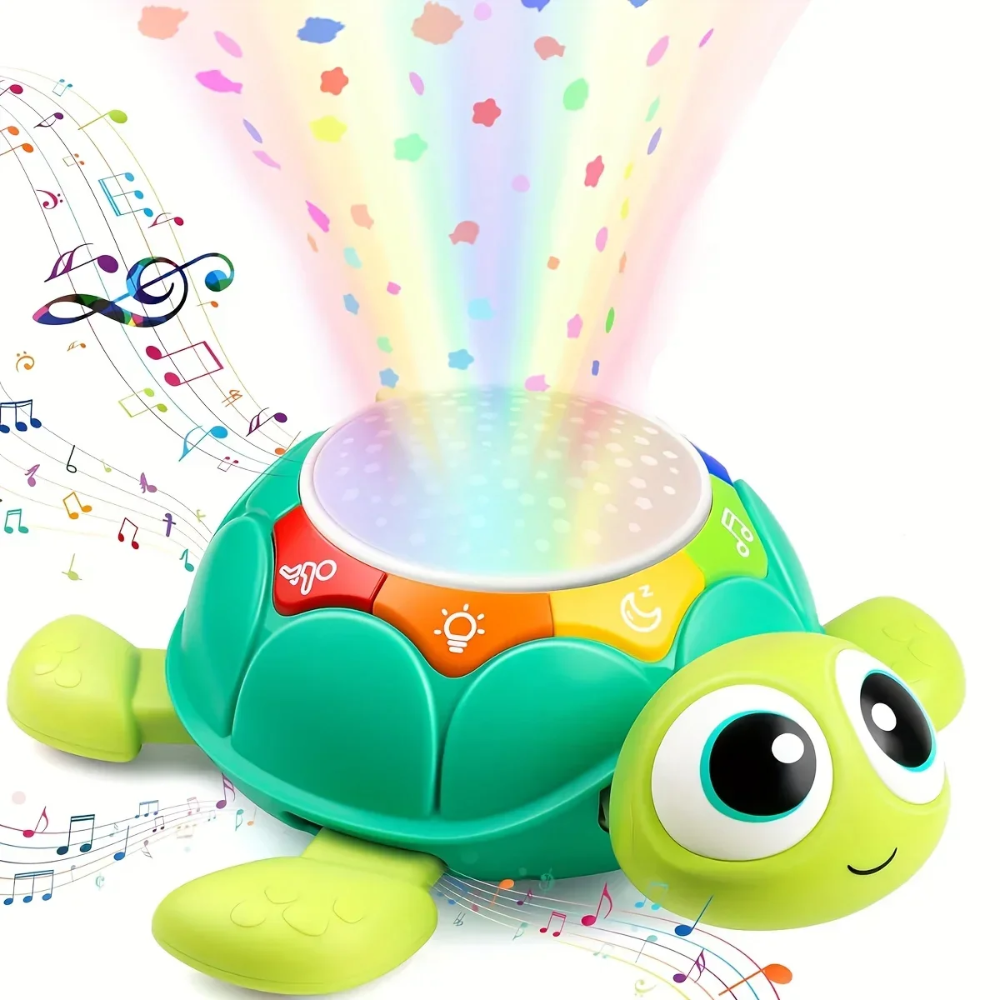Baby Turtle Star Projector – Interactive Musical Toy with Colorful Lights for Infants