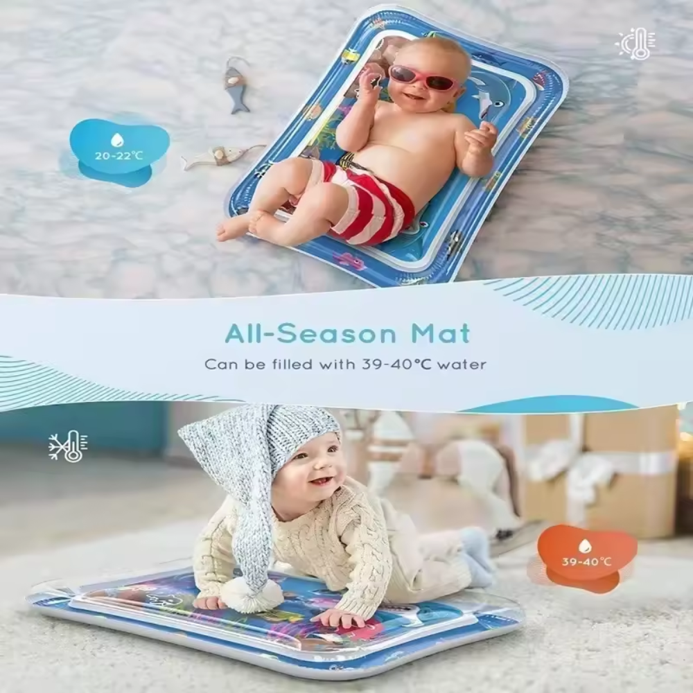 Baby Water Play Mat for Tummy Time – Inflatable Sensory Water Pad (Infant & Toddler)