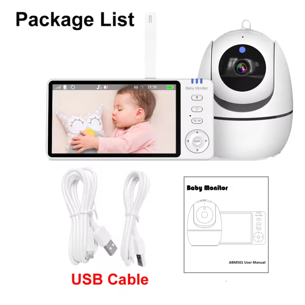 5 Inch Video Baby Monitor – Portable No WiFi Camera with Two Way Audio & Night Vision