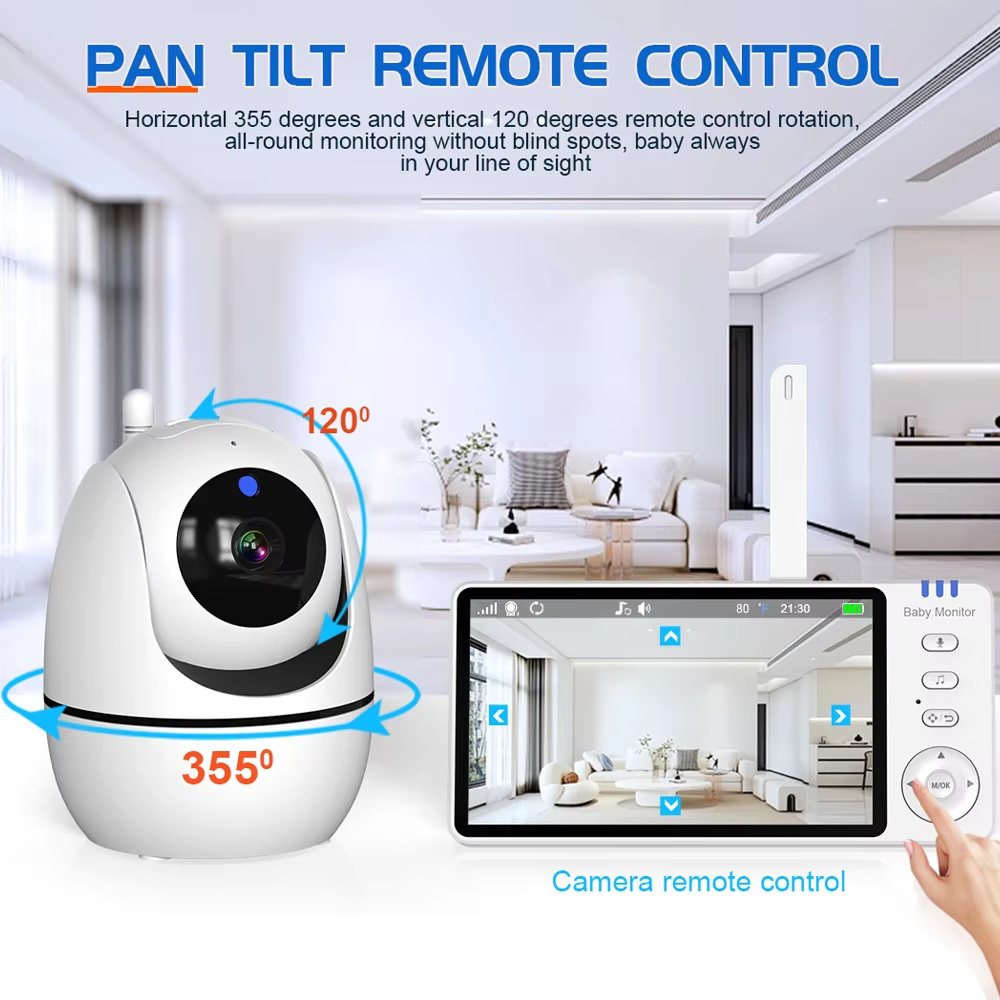 5 Inch Video Baby Monitor – Portable No WiFi Camera with Two Way Audio & Night Vision