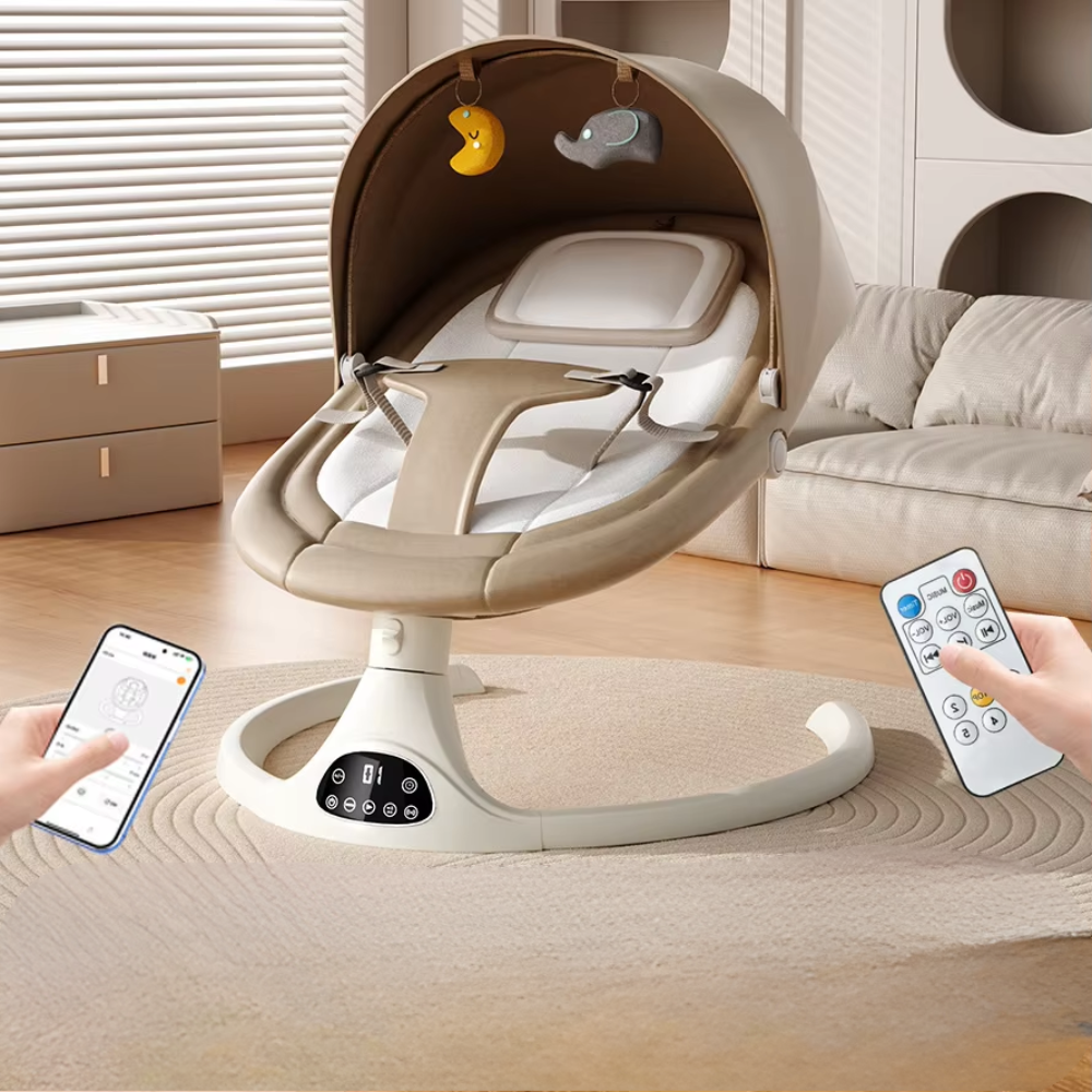 Electric Baby Rocking Chair – Baby Swing Seat with Recline & App Control