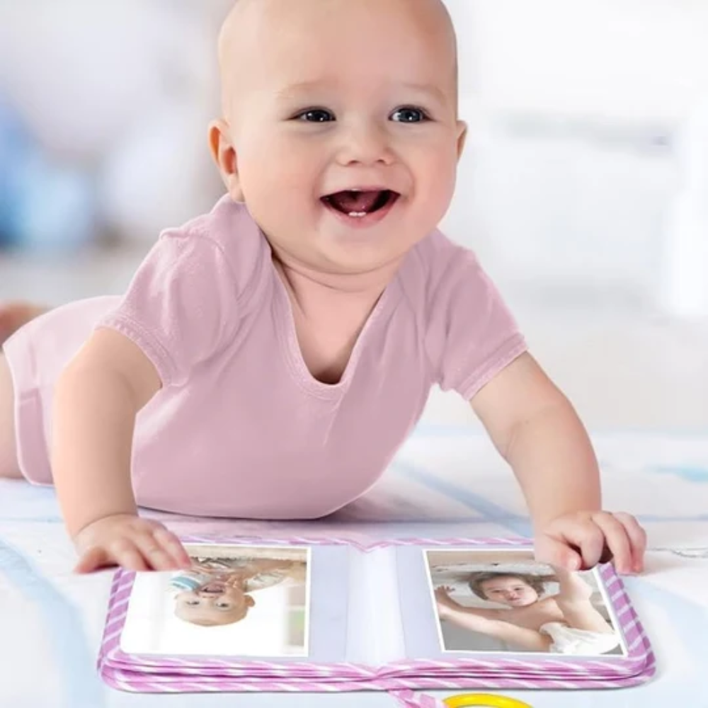Baby's First Photo Book – Soft Fabric Memory Album with Mirror