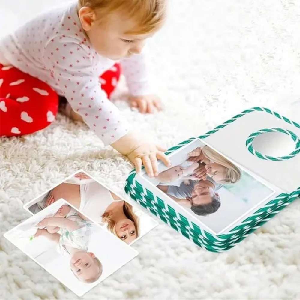 Baby's First Photo Book – Soft Fabric Memory Album with Mirror