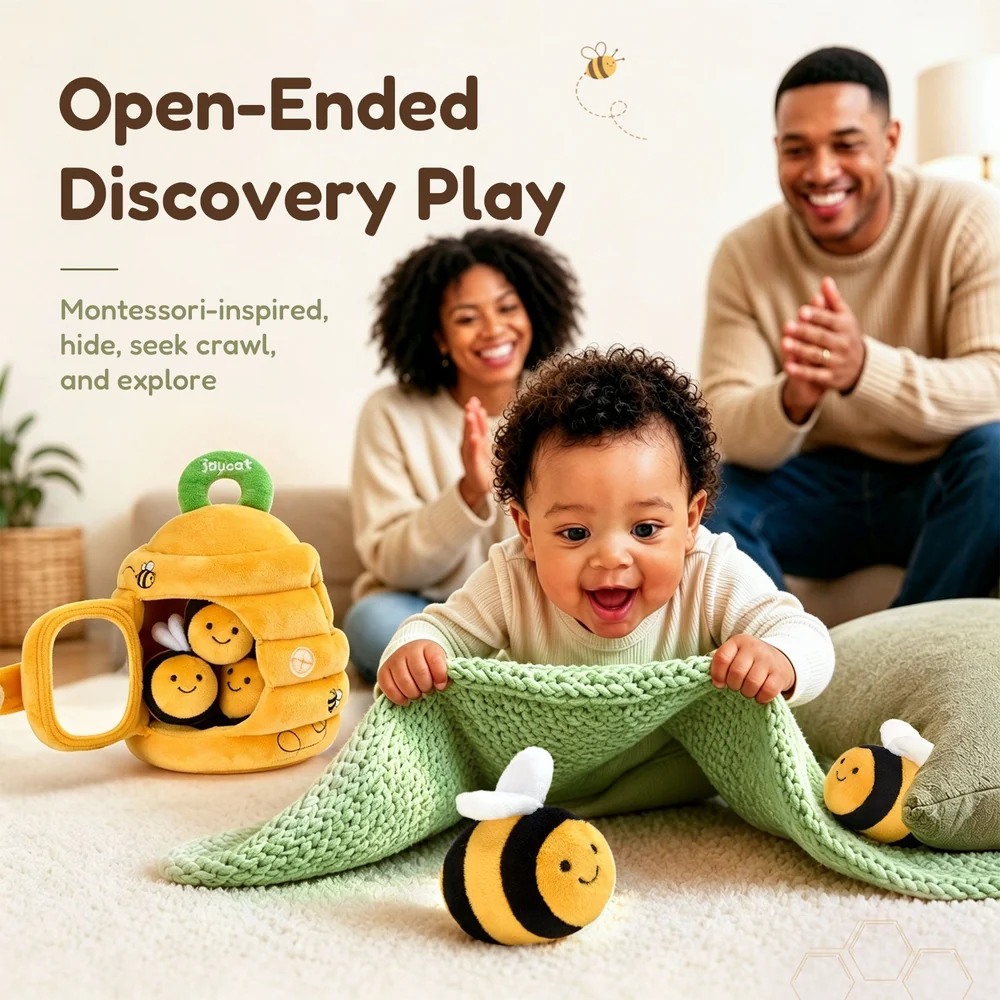 Bella | Baby Beehive Sensory Toy with 5 Plush Bees
