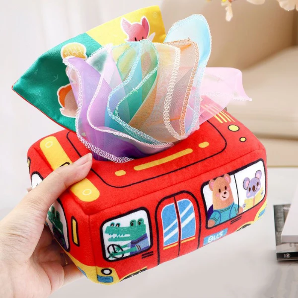 Boxie Montessori Tissue Box – Baby Sensory Pulling and Learning Toy