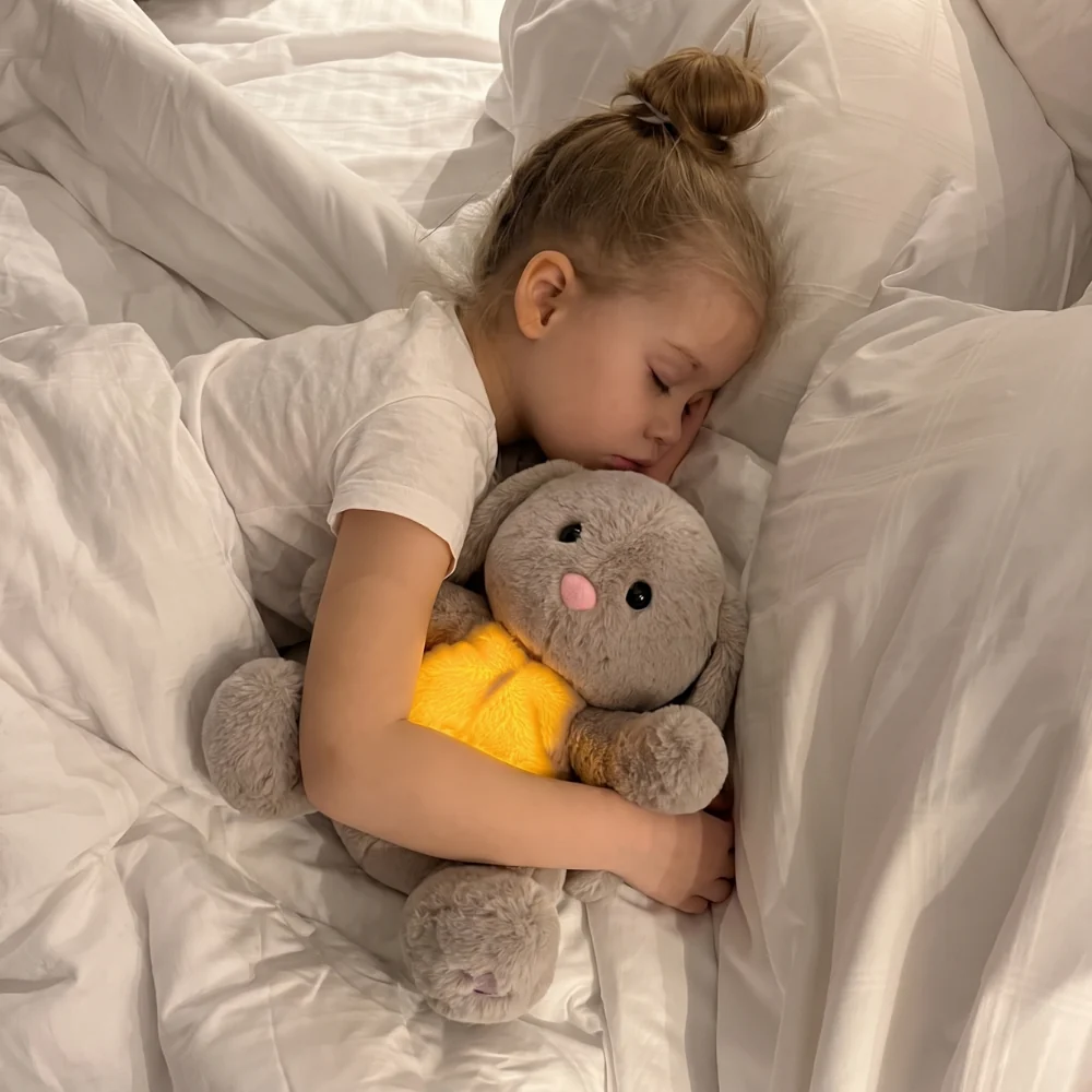Breathing Bunny Plush Toy – Soft Rabbit with Light and Sounds