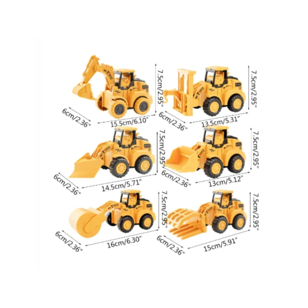 BuildPlay Kids Construction Vehicles – Interactive Push-Button Toy Trucks for Kids