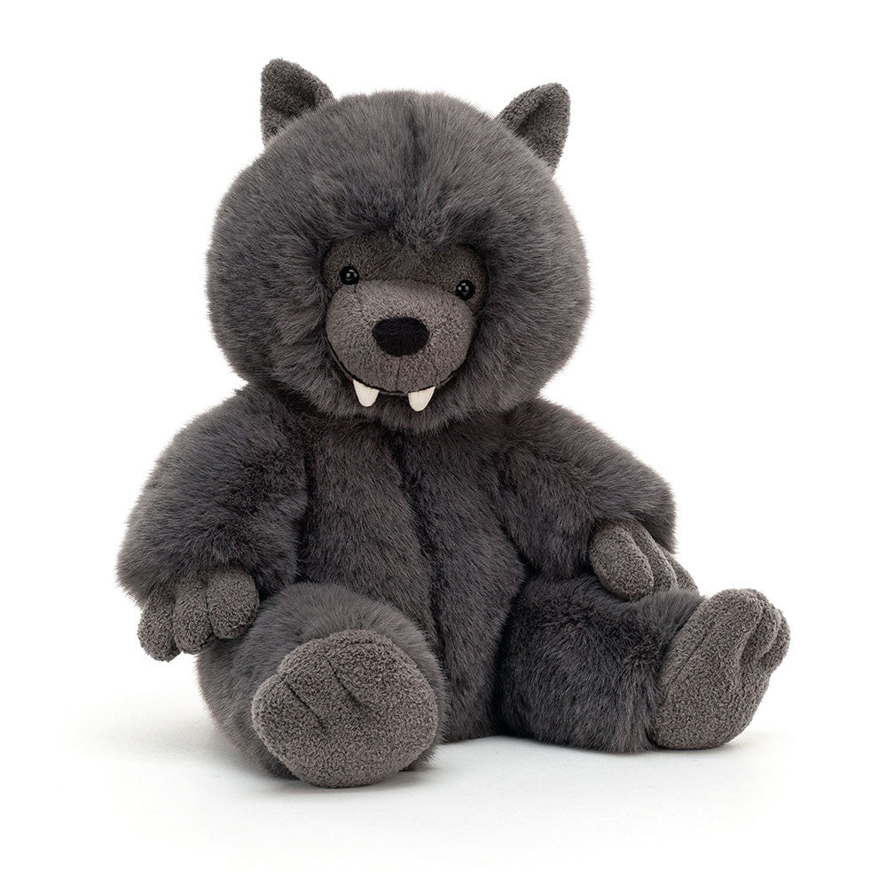 Charcoal Gray Wolf Plush Toy