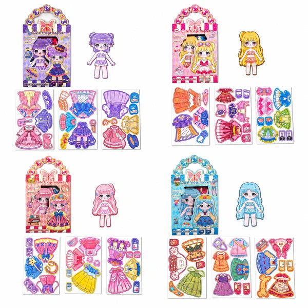 Magnetic Dress Up Dolls – Reusable Fashion Outfit Play Set