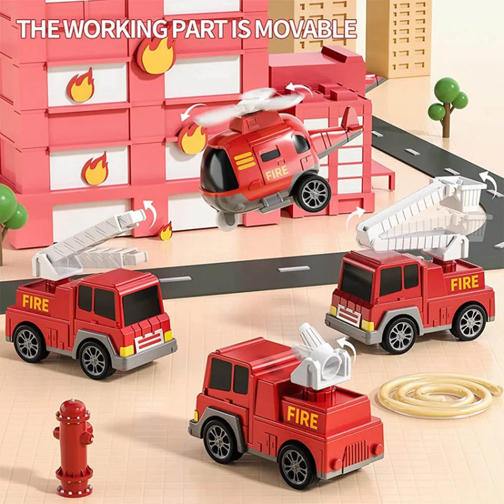 Construction Truck Toy Set for Kids – Vehicle Carrier with Lights & Music