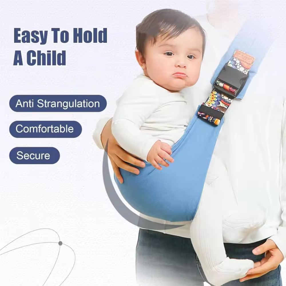 Crossbody Baby Carrier with Hip Seat – Adjustable Baby Sling Carrier