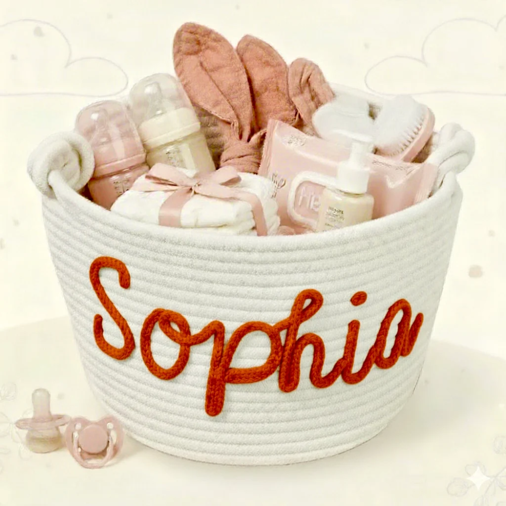 CuddleBasket – Personalized Baby Diaper Storage Basket