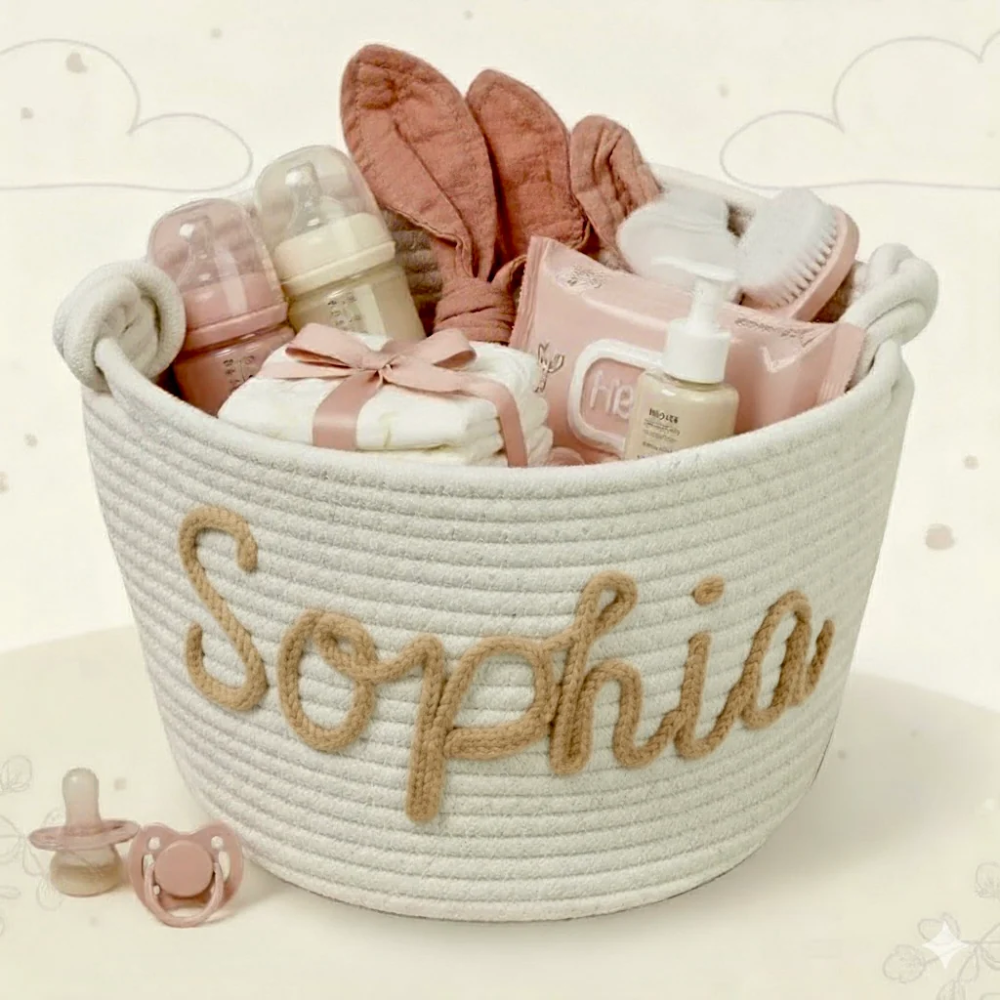 CuddleBasket – Personalized Baby Diaper Storage Basket
