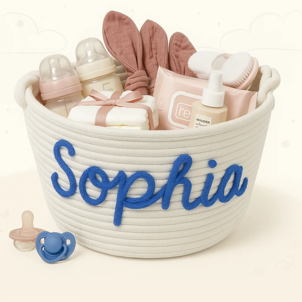 CuddleBasket – Personalized Baby Diaper Storage Basket