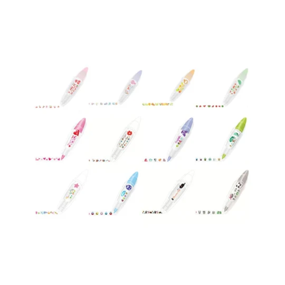 Cute Animal Decorative Tape Pen – Cartoon Pattern Roller for Journals and Crafts