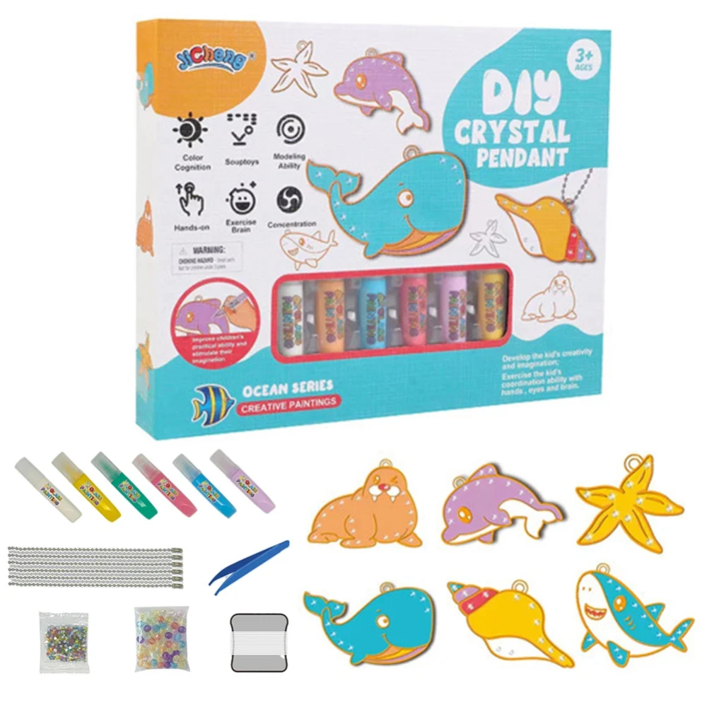 DIY Christmas Pendant Craft Kit – 6-Piece Ornament Decorating & Jewelry Making Set for Kids