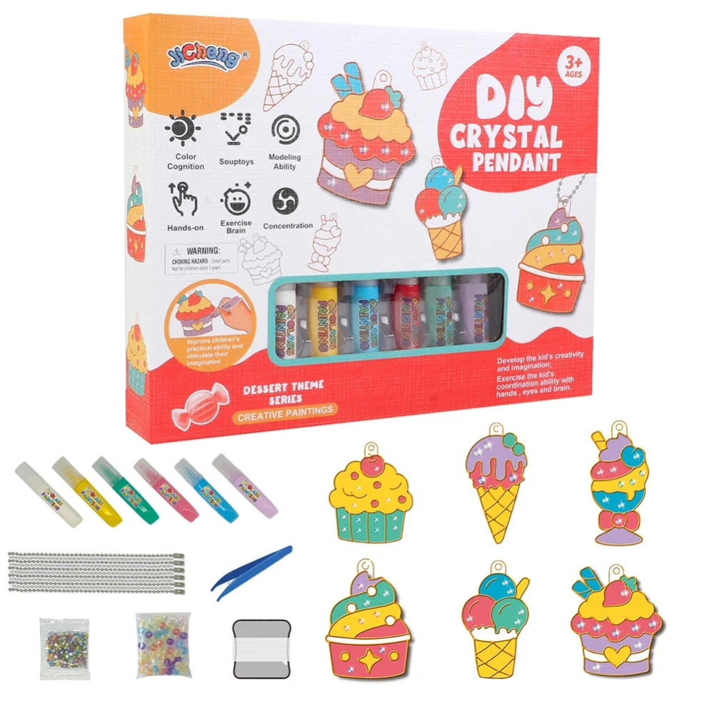 DIY Christmas Pendant Craft Kit – 6-Piece Ornament Decorating & Jewelry Making Set for Kids