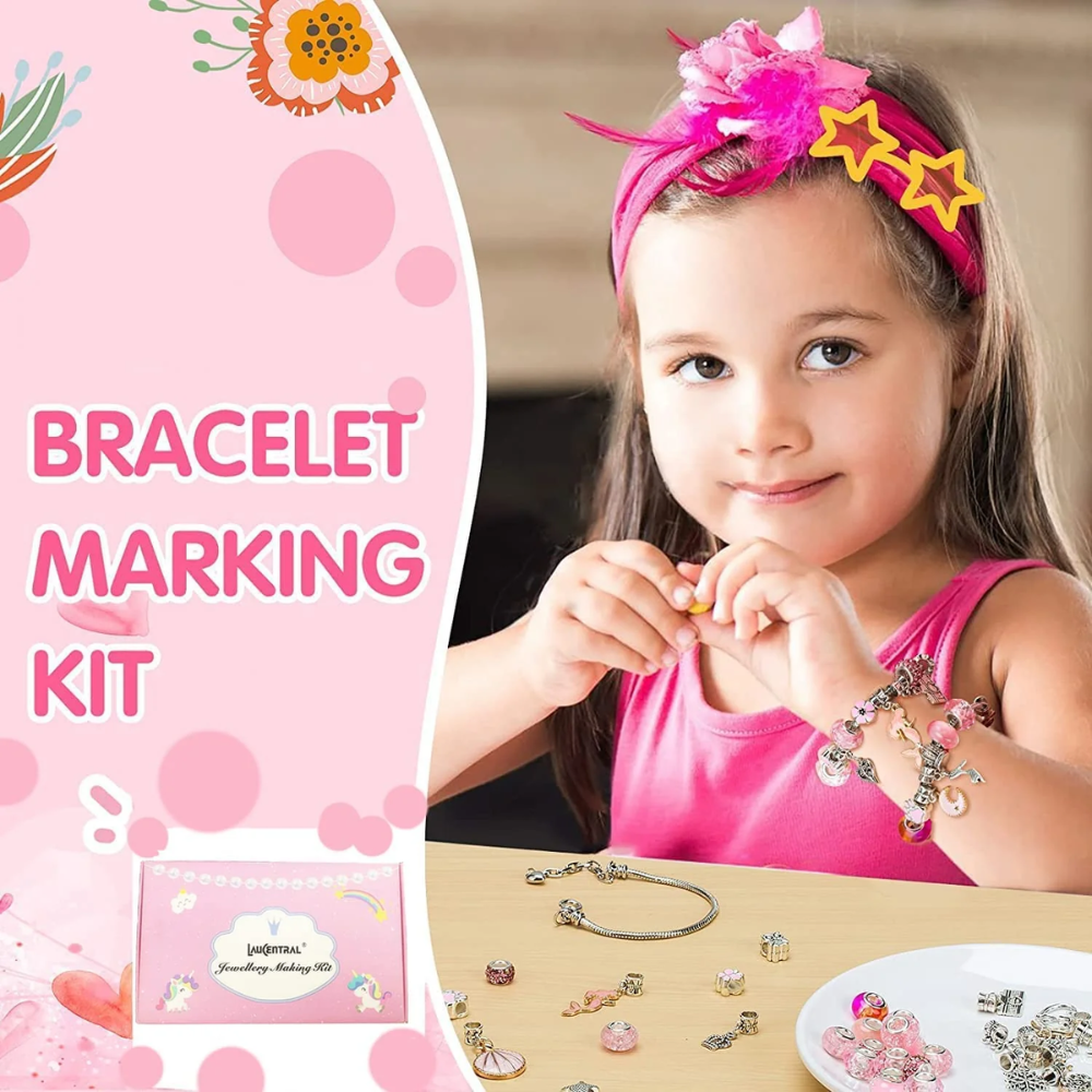 DIY Crystal Bracelet Making Kit – 82-Piece Jewelry Craft Set with Beads & Charms
