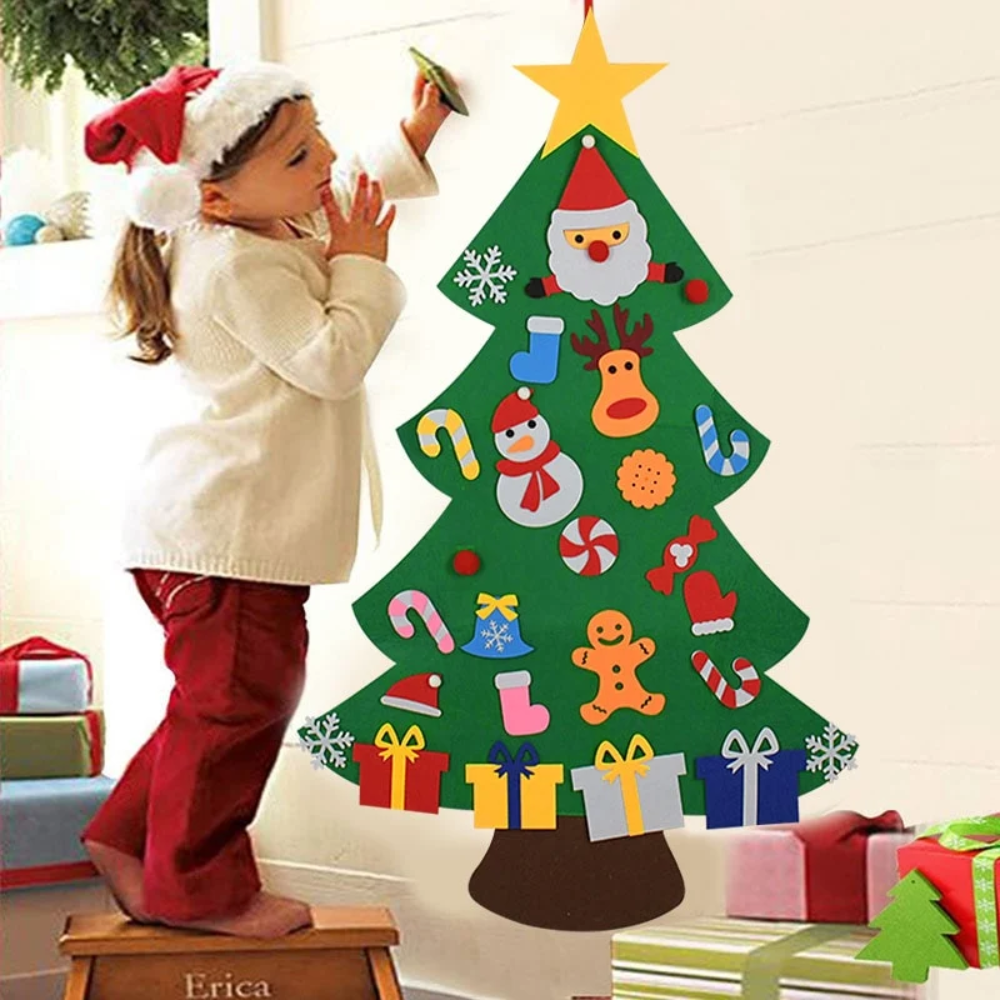DIY Felt Christmas Tree for Kids – Wall Hanging Christmas Decorating Activity