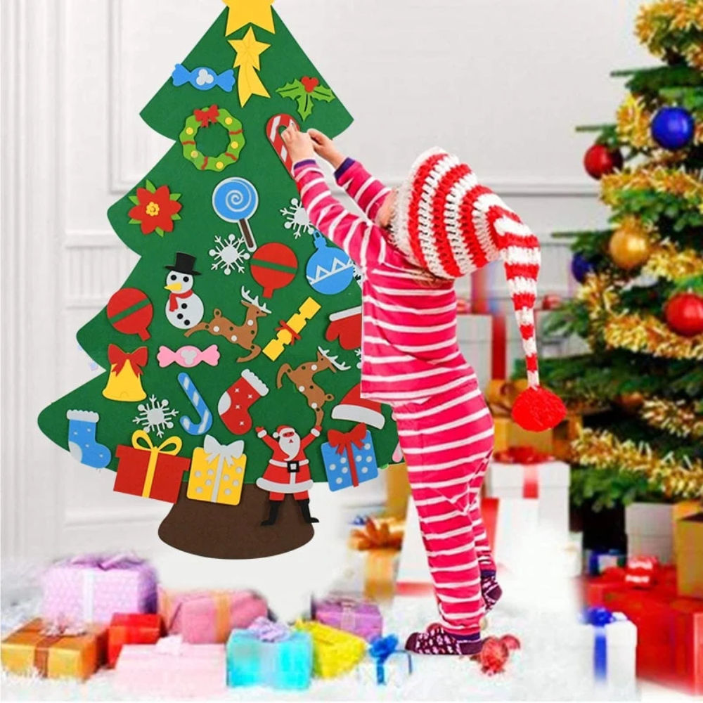 DIY Felt Christmas Tree for Kids – Wall Hanging Christmas Decorating Activity