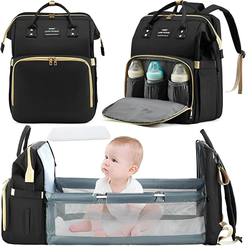 Diaper Bag Backpack – Multifunctional Baby Travel Bag with Fold-Out Changing Station