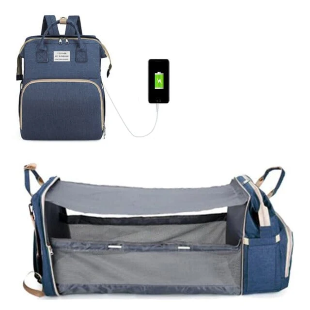 Diaper Bag Backpack – Multifunctional Baby Travel Bag with Fold-Out Changing Station