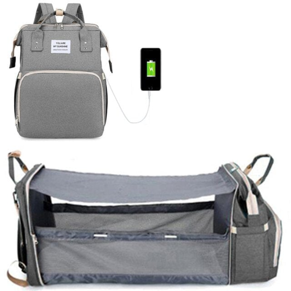 Diaper Bag Backpack – Multifunctional Baby Travel Bag with Fold-Out Changing Station