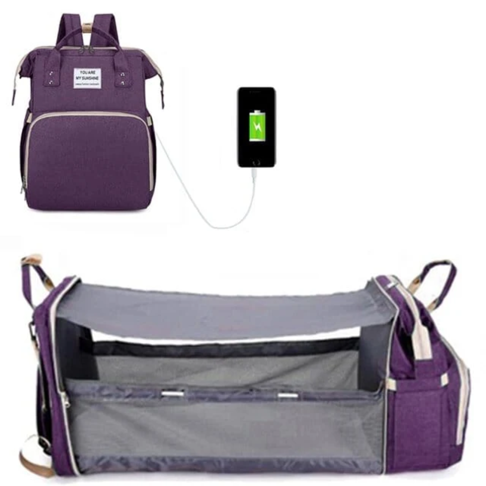 Diaper Bag Backpack – Multifunctional Baby Travel Bag with Fold-Out Changing Station