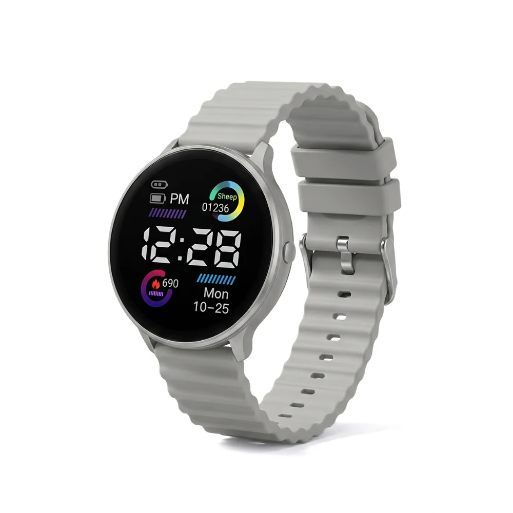 Digital LED Sports Watch – Round Dial with Silicone Strap