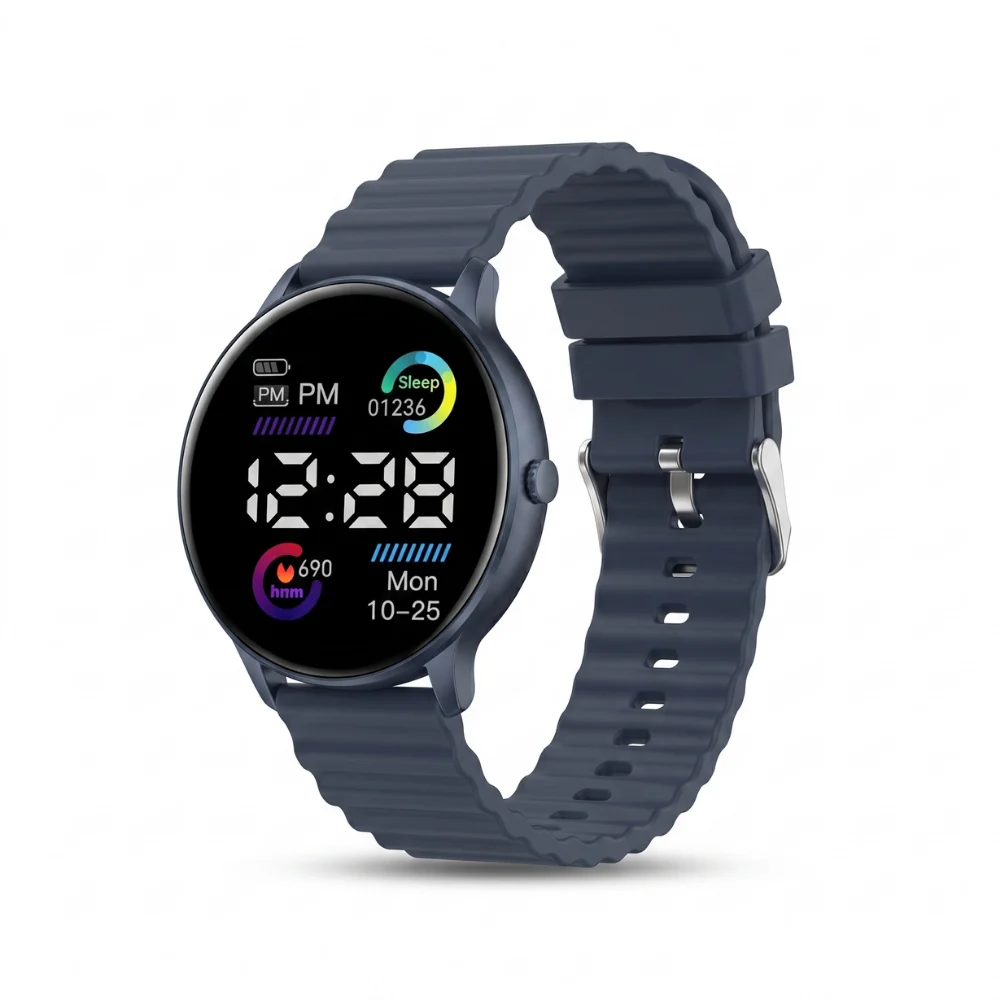Digital LED Sports Watch – Round Dial with Silicone Strap