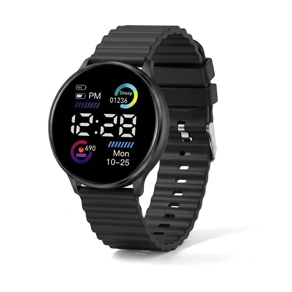 Digital LED Sports Watch – Round Dial with Silicone Strap