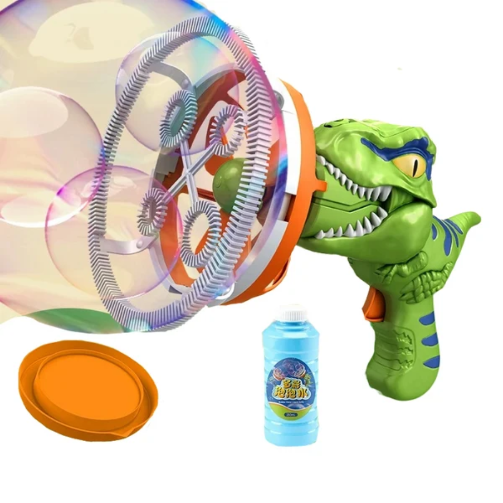 DinoBubbles Dinosaur Bubble Blaster – Kids Bubble Blowing Toy for Outdoor Play