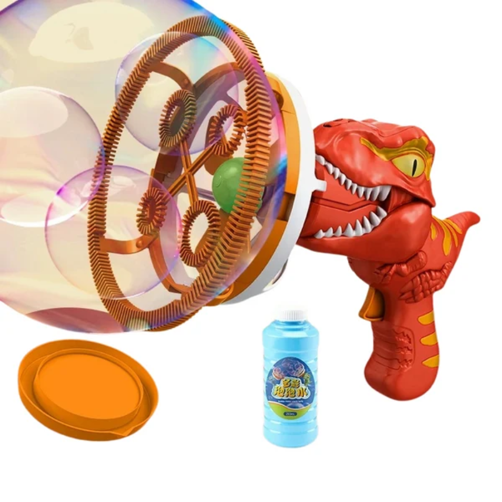 DinoBubbles Dinosaur Bubble Blaster – Kids Bubble Blowing Toy for Outdoor Play