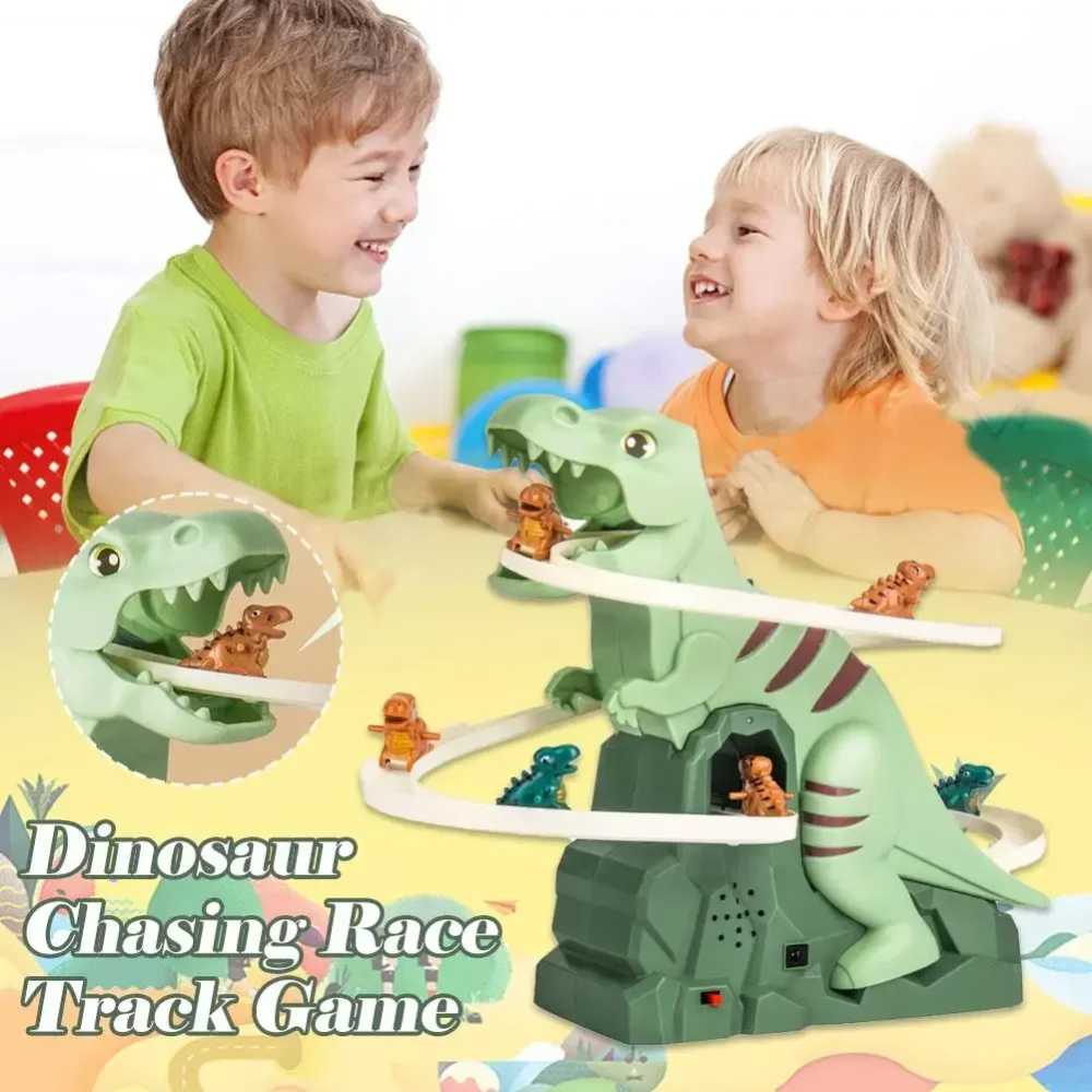 Dinosaur Stair Climbing Toy – Electric Dino Slide with Music & LED Lights