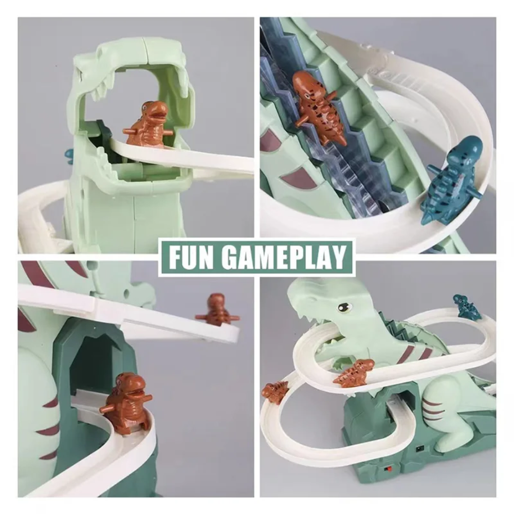 Dinosaur Stair Climbing Toy – Electric Dino Slide with Music & LED Lights