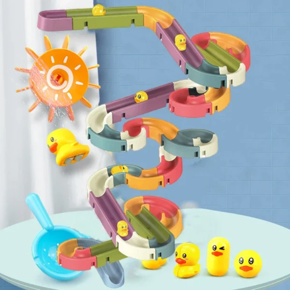 Duck and Slide Kids Bath Toy – Interactive Water Slide with Duck Figures