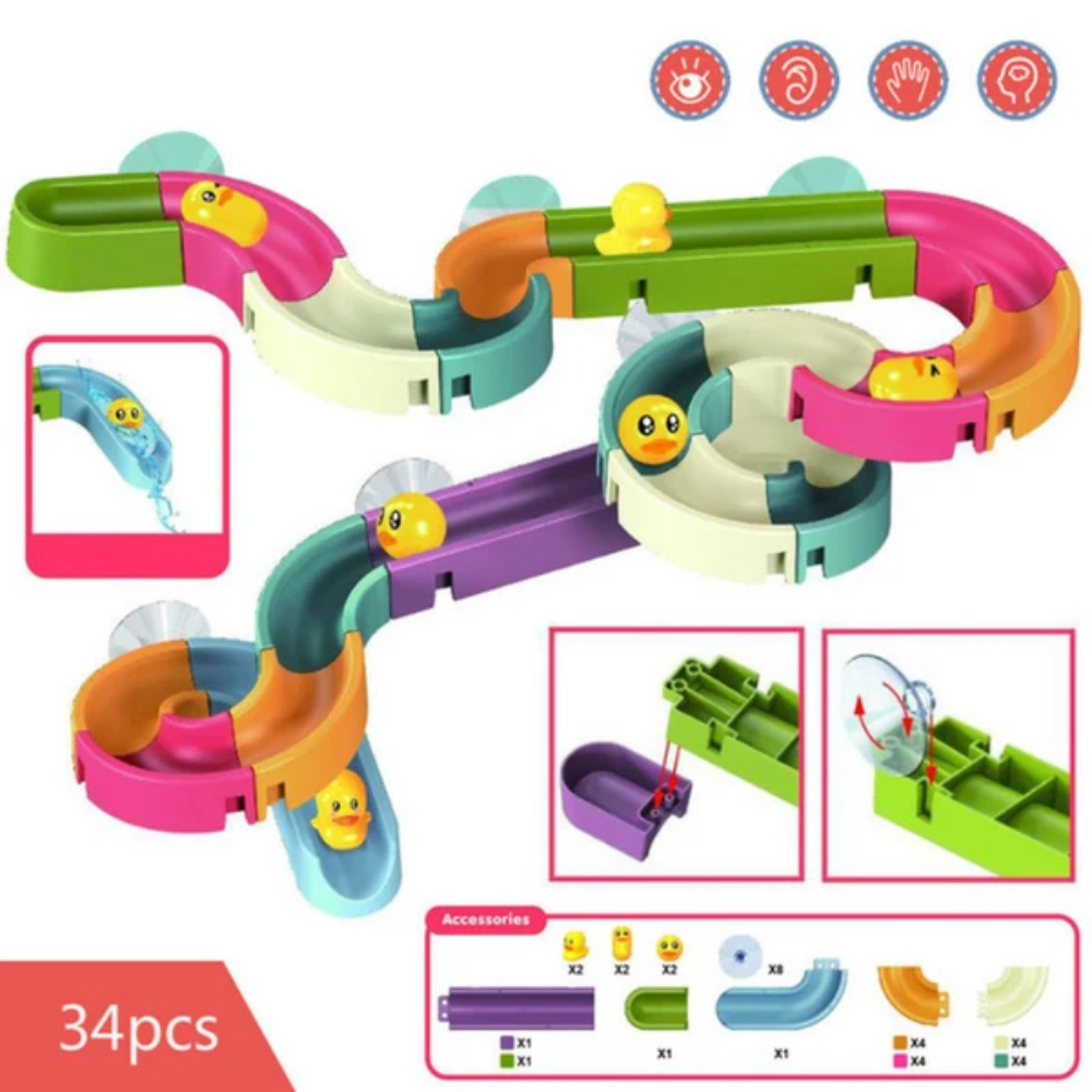 Duck and Slide Kids Bath Toy – Interactive Water Slide with Duck Figures