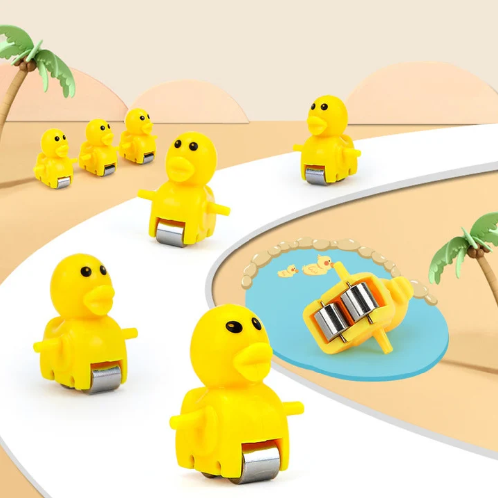 Electric Duck Slide Track Toy – Musical Stair Climbing Race Game with LED Lights