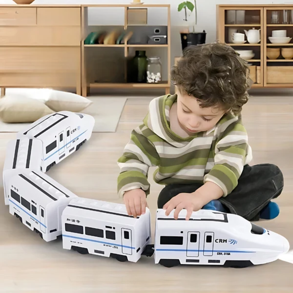Electric Toy Train – Trackless Train Set with Lights and Sounds
