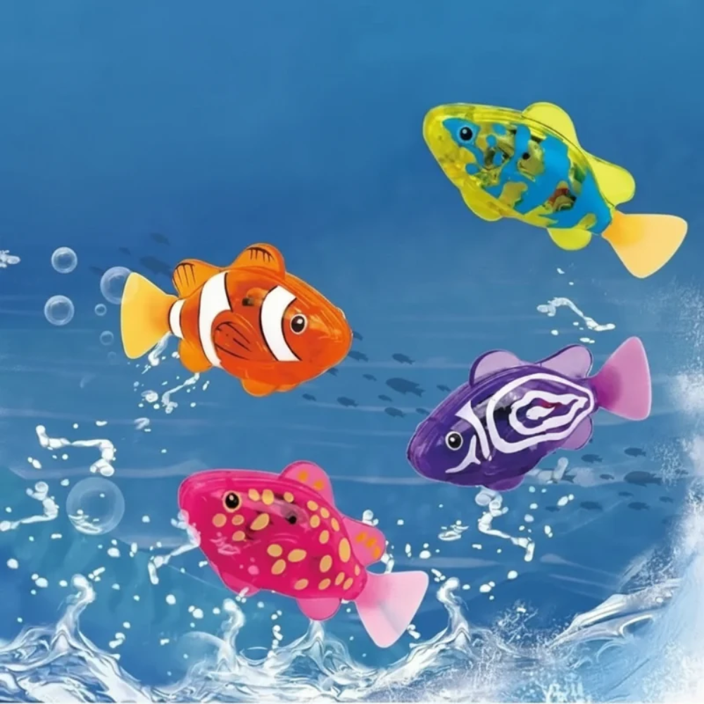 Electronic Swimming Fish Toy for Kids – LED Light Up Bath Toy with Water Sensor