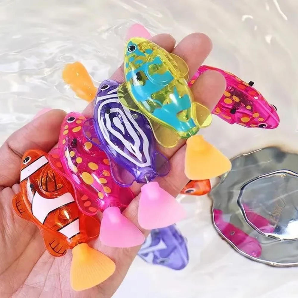Electronic Swimming Fish Toy for Kids – LED Light Up Bath Toy with Water Sensor