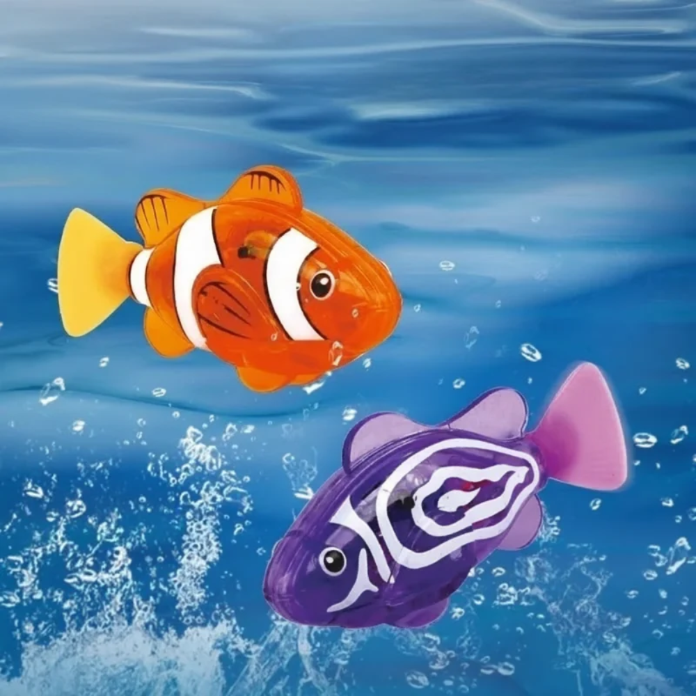 Electronic Swimming Fish Toy for Kids – LED Light Up Bath Toy with Water Sensor